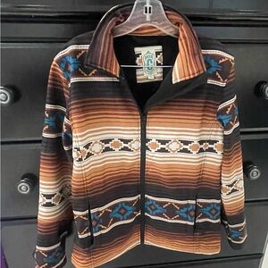 Women’s Rockin C Southwestern Patterned Jacket - Brown and Blue